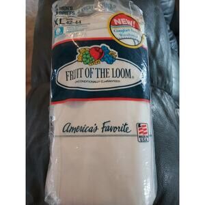 Vintage Fruit of the loom underwear 1992 USA made 3 pack white briefs Cotton NWT